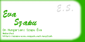 eva szapu business card